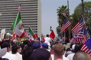 Mexican and US flags